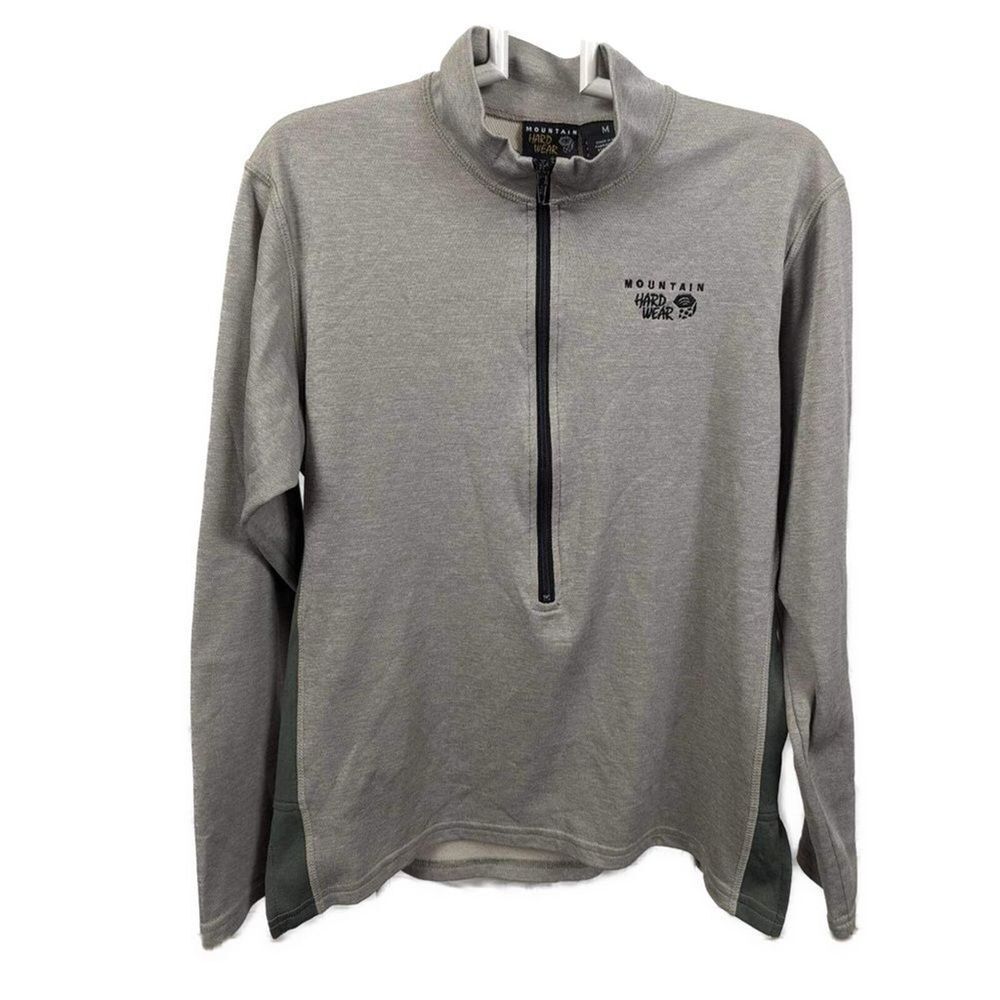 Mountain Hardwear Men's Tan Half Zip Long Sleeve Pullover Sweater- Size Medium
